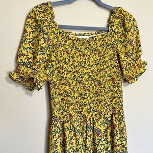 MAX Studio Yellow Tiered Flora Maxi Dress